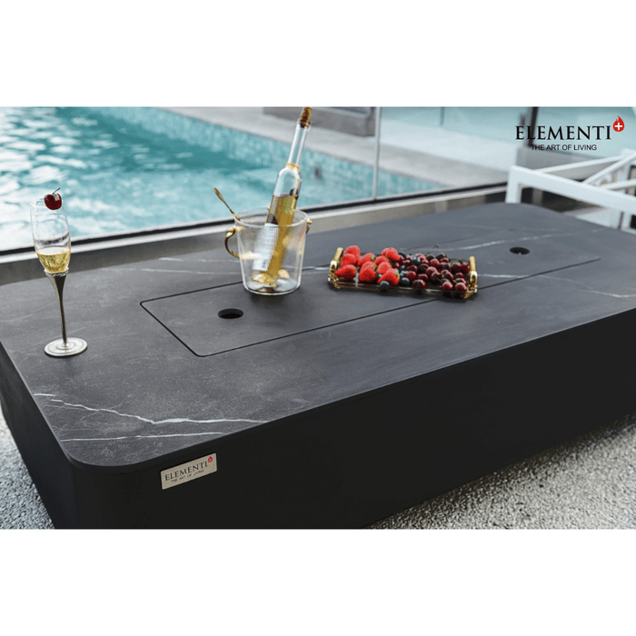 Elementi Plus Valencia Porcelain Top Fire Table Black