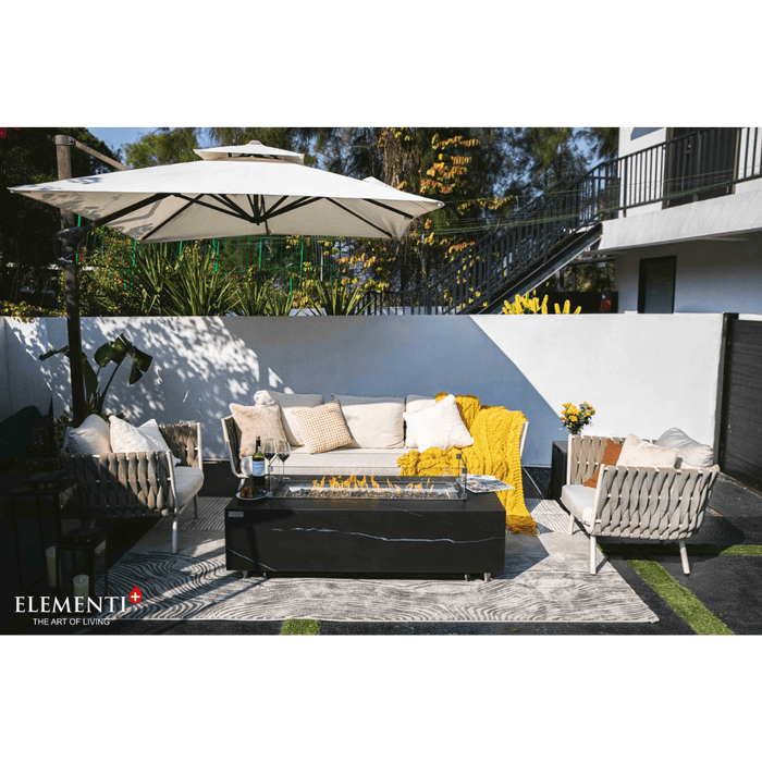 Elementi Varna Porcelain Fire Table Black