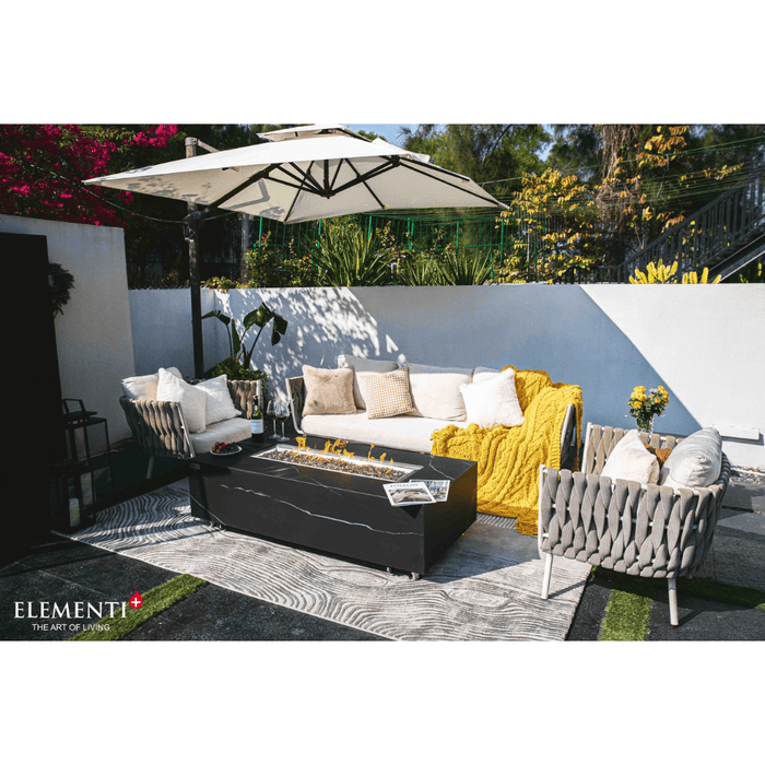 Elementi Varna Porcelain Fire Table Black