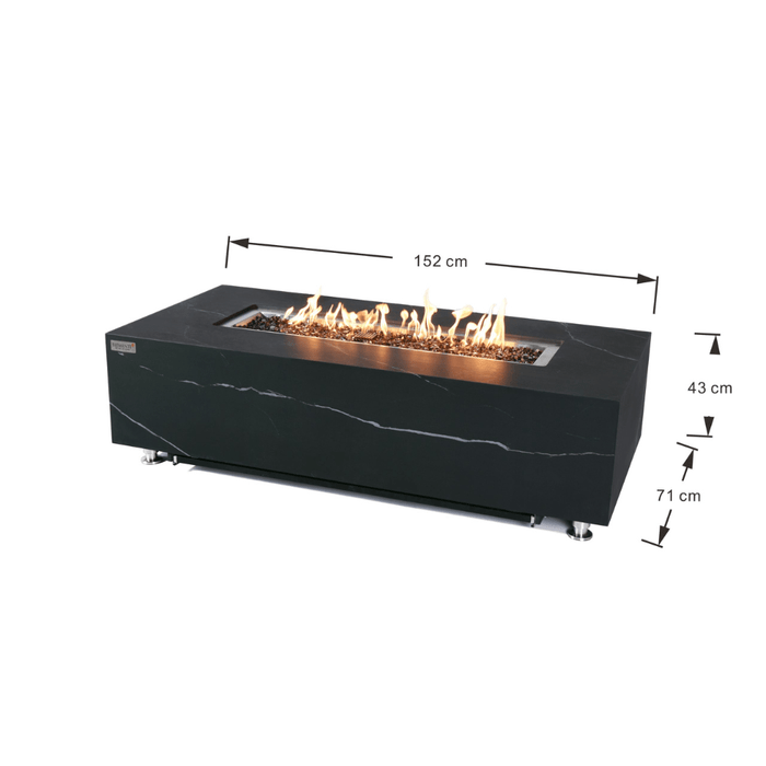 Elementi Varna Porcelain Fire Table Black