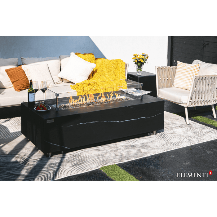 Elementi Varna Porcelain Fire Table Black