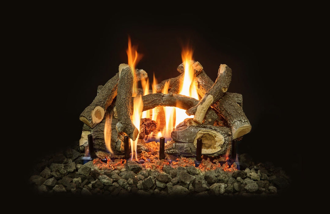Grand Canyon Arizona Weathered Oak Charred 3-Burner Gas Log Burner System