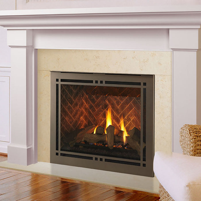 Majestic Meridian 42 installed with bronze front and marble surround