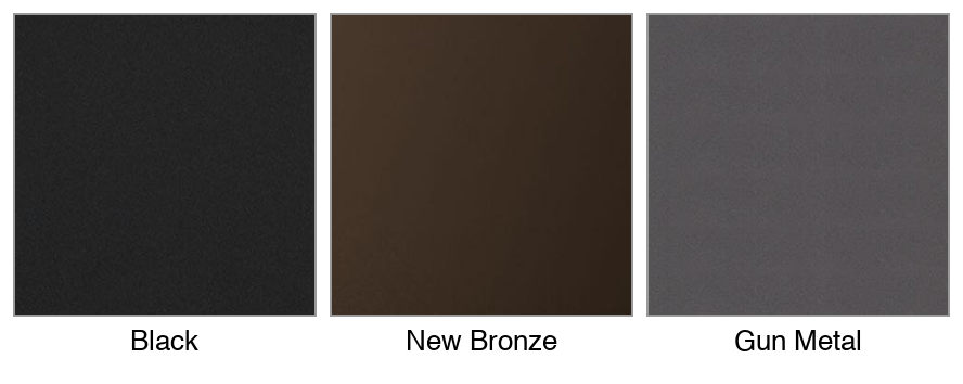 Majestic Meridian Platinum 36 trim finish colors: Black, New Bronze, Gun Metal
