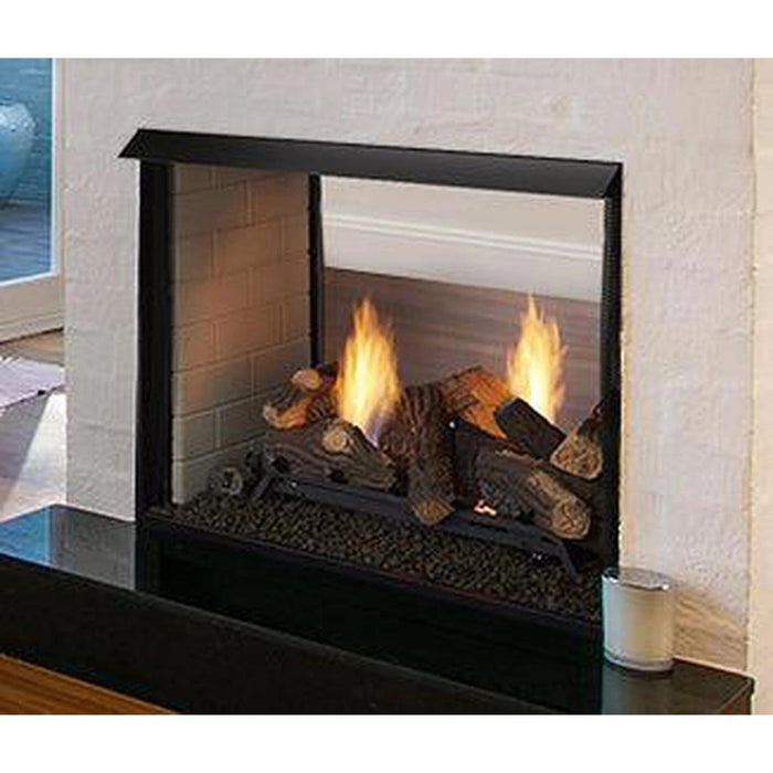 Monessen 36 Inch Lo-Rider Clean Face See-Through Vent-Free Fireplace Firebox with Traditional Firebrick