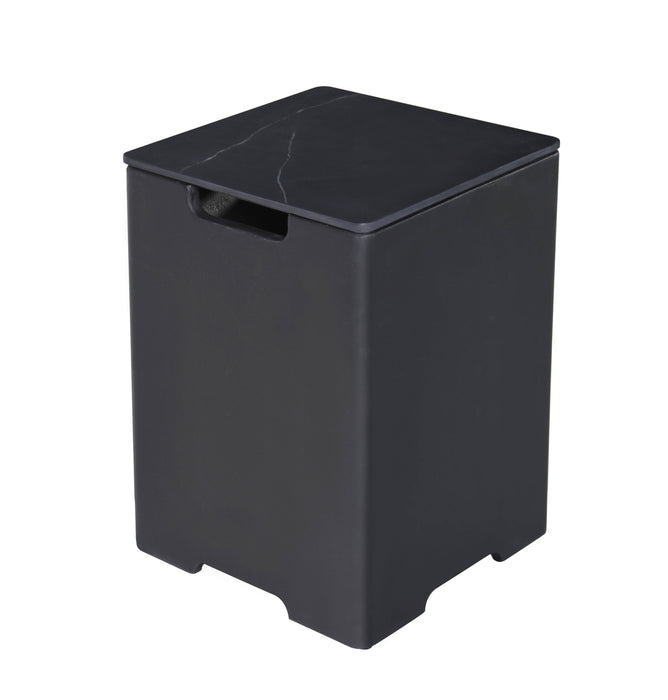Elementi Marble Porcelain Square Tank Cover - Bulgaria Black