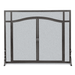 Pilgrim 39 Inch Forged Iron Fireplace Screen with Arched Doors
