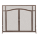Pilgrim 39 Inch Forged Iron Fireplace Screen with Arched Doors