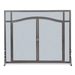 Pilgrim 39 Inch Forged Iron Fireplace Screen with Arched Doors