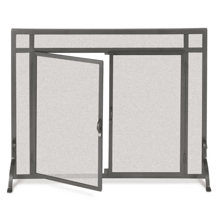 Pilgrim 39 Inch Forged Iron Fireplace Screen with Doors