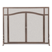 Pilgrim 44 Inch Forged Iron Fireplace Screen with Arched Doors