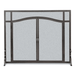 Pilgrim 44 Inch Forged Iron Fireplace Screen with Arched Doors