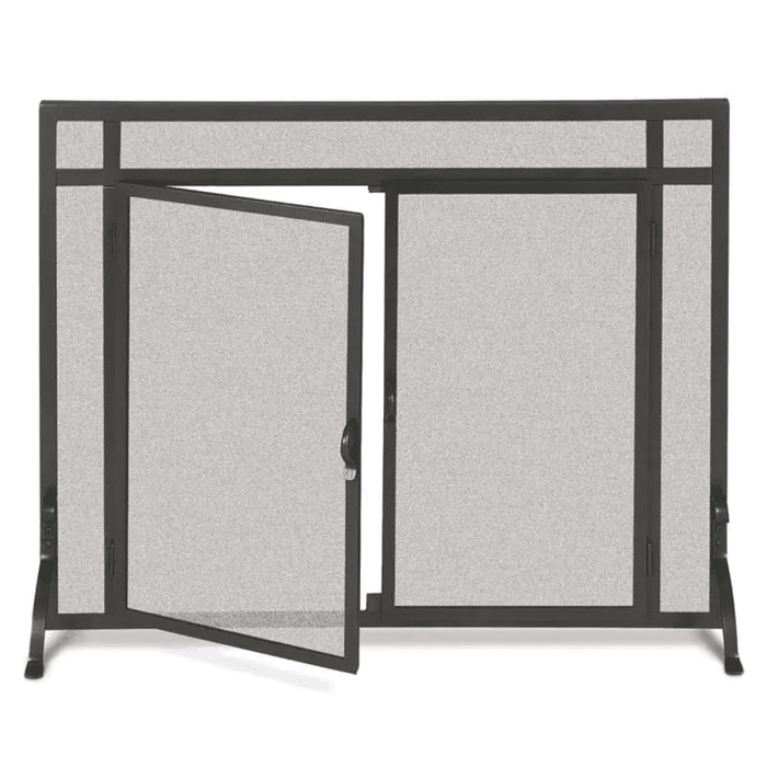 Pilgrim 44 Inch Forged Iron Fireplace Screen with Doors