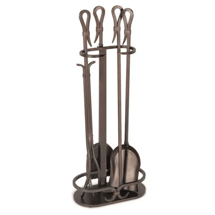 Pilgrim Burnished Bronze Iron Gate Fireplace Tool Set