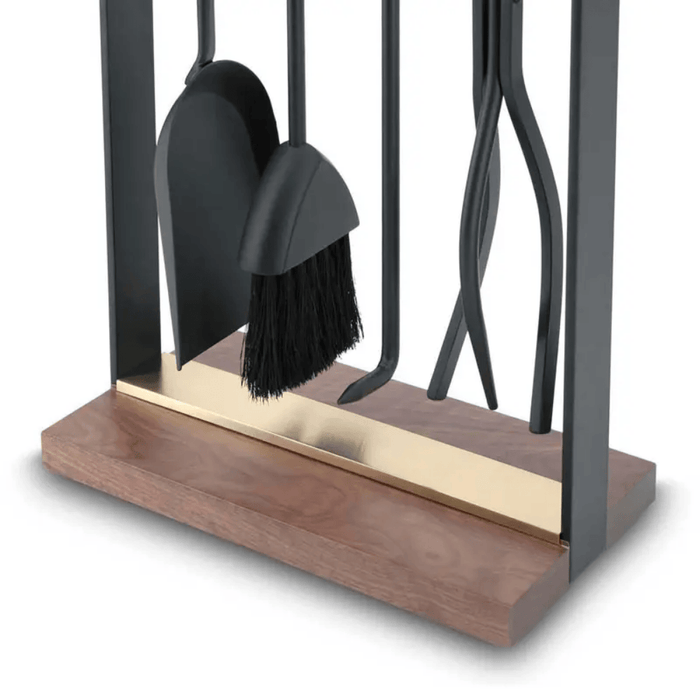 Pilgrim Hampton Walnut Handle Fireplace Tool Set