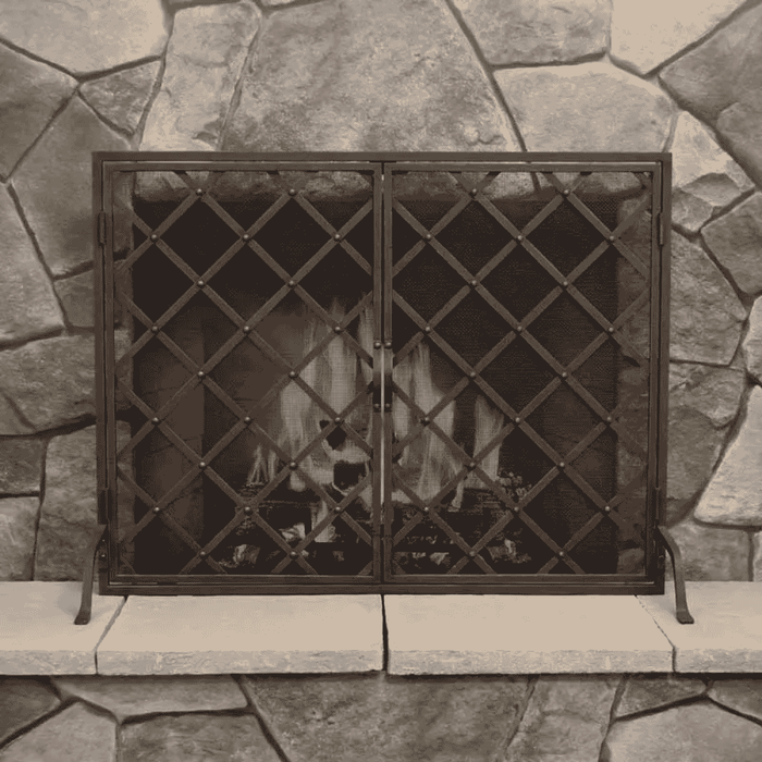 Pilgrim Iron Weave Door Fireplace Screen