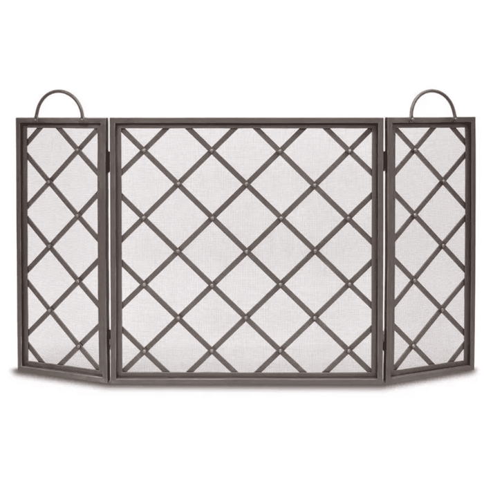 Pilgrim Iron Weave Tri Panel Fireplace Screen