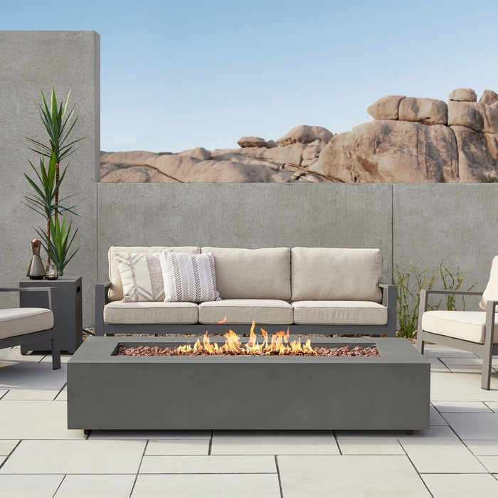 Real Flame Aegean 70" Rectangle LP Fire Table w/ NG Conv
