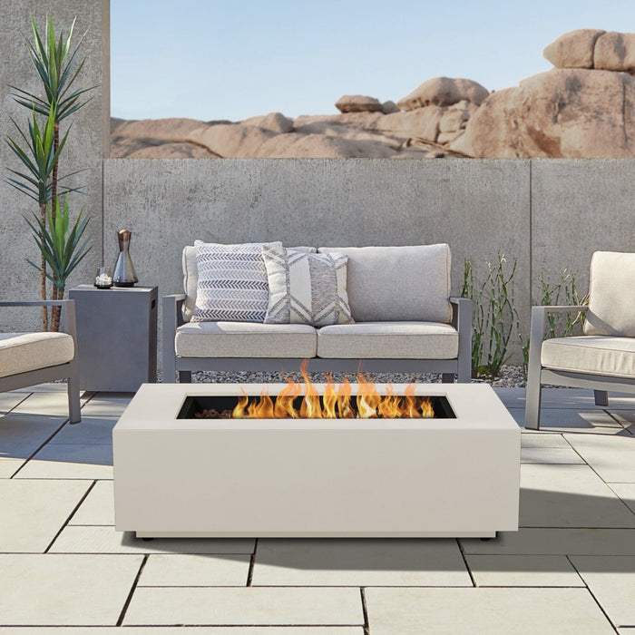 Real Flame Aegean Rectangle LP Fire Table w/ NG Conv