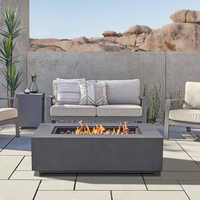 Real Flame Aegean Rectangle LP Fire Table w/ NG Conv