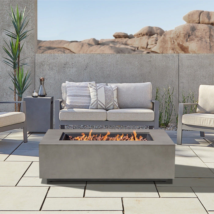 Real Flame Aegean Rectangle LP Fire Table w/ NG Conv