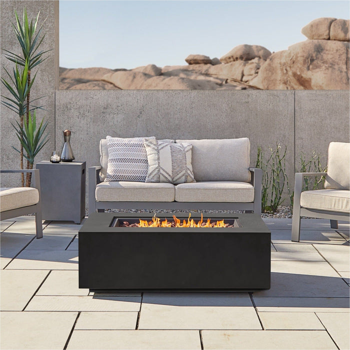 Real Flame Aegean Small Rectangle LP Fire Table w/ NG Conv