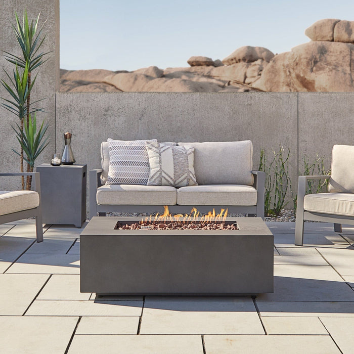 Real Flame Aegean Small Rectangle LP Fire Table w/ NG Conv