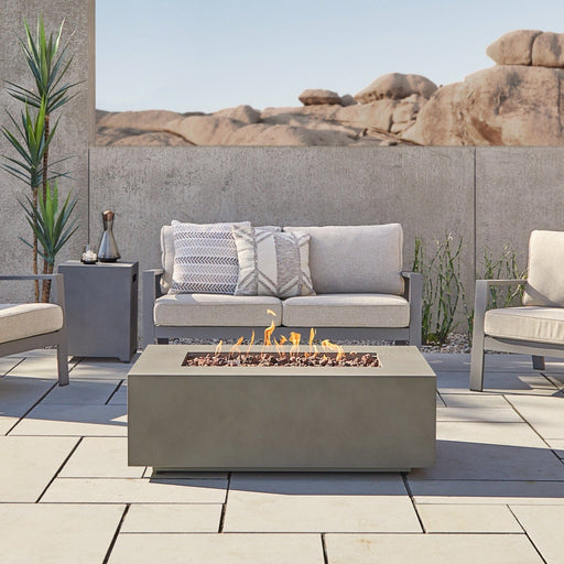 Real Flame Aegean Small Rectangle LP Fire Table w/ NG Conv