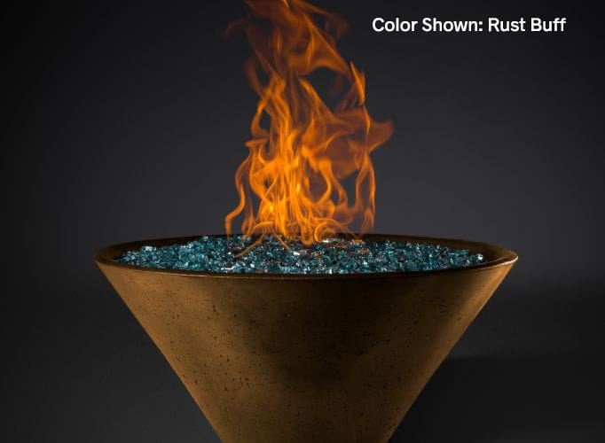 Slick Rock Concrete RidgeLine Fire Bowl Conical 22" D x 10" H