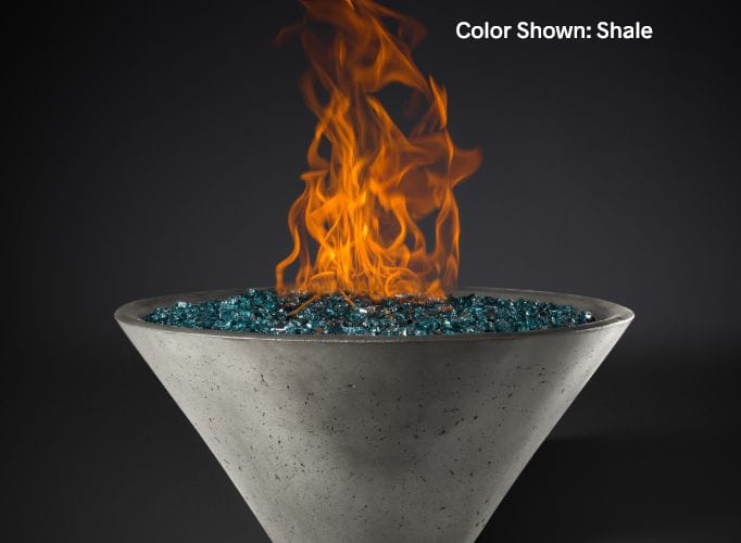 Slick Rock Concrete RidgeLine Fire Bowl Conical 22" D x 10" H — Bowl Only