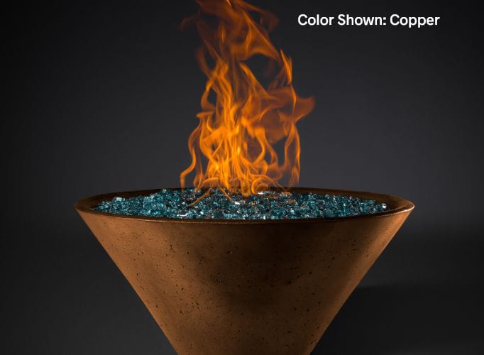 Slick Rock Concrete RidgeLine Fire Bowl Conical 34" D x 14.5" H — Bowl Only
