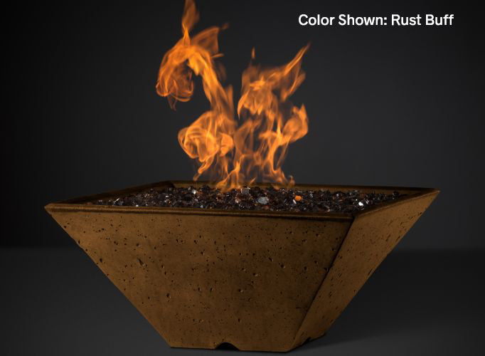 Slick Rock Concrete RidgeLine Fire Bowl Square 22" D x 10" H
