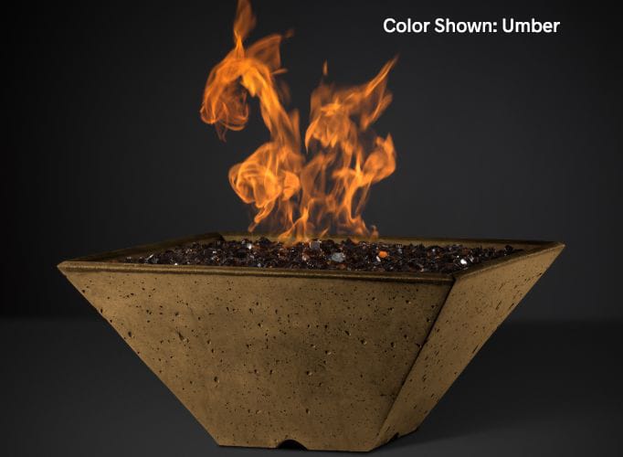 Slick Rock Concrete RidgeLine Fire Bowl Square 34" D x 14.5" H