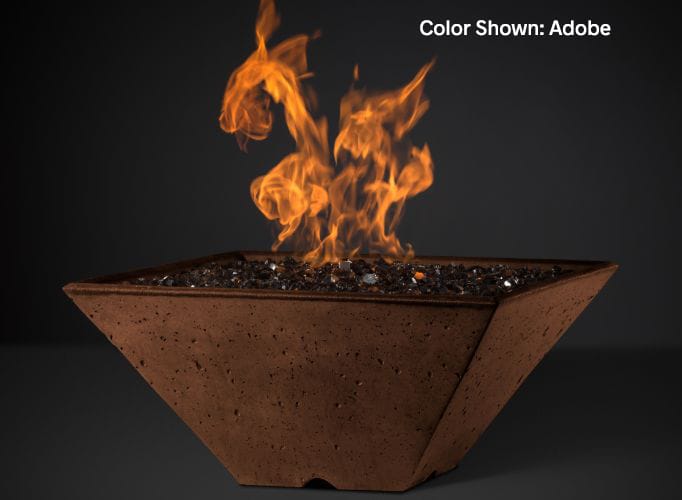 Slick Rock Concrete RidgeLine Fire Bowl Square 34" D x 14.5" H