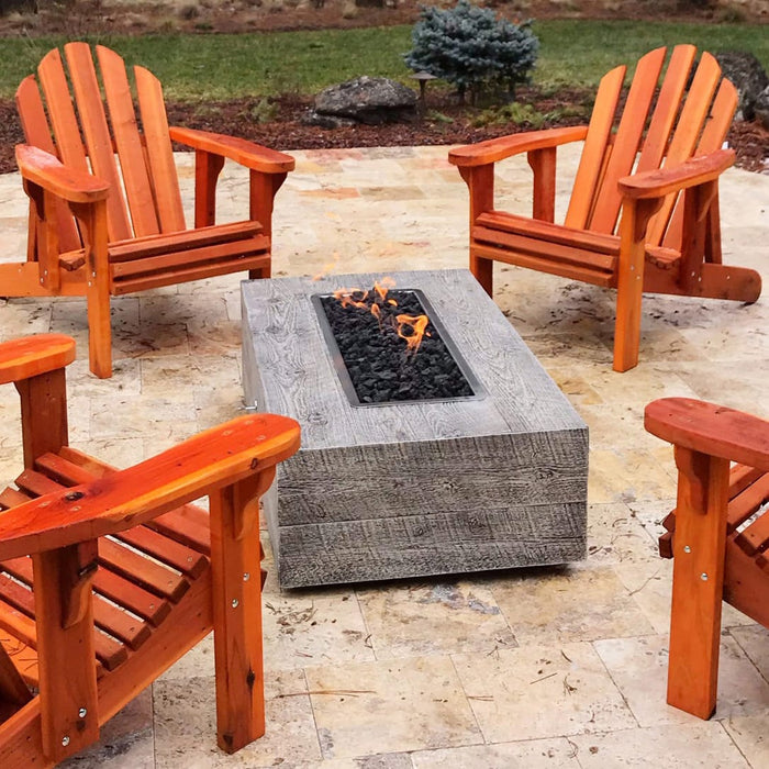 The Outdoor Plus Coronado Wood Grain 96" Gas Fire Pit