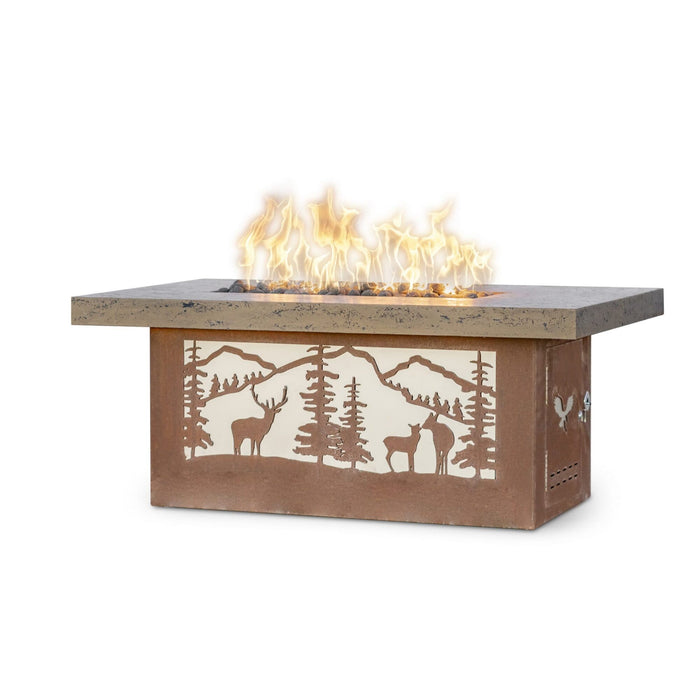 The Outdoor Plus Rectangle Outback — Cattle Ranch — Corten Steel Gas Fire Pit