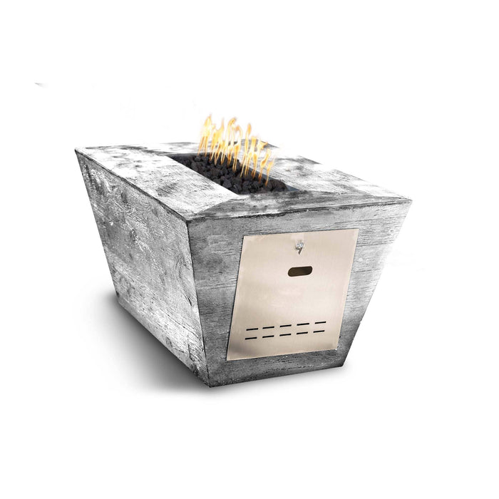 The Outdoor Plus Rectangular Plymouth Wood Grain 48" 16" Tall Gas Fire Pit