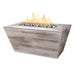 The Outdoor Plus Rectangular Plymouth Wood Grain 84" 16" Tall Gas Fire Pit