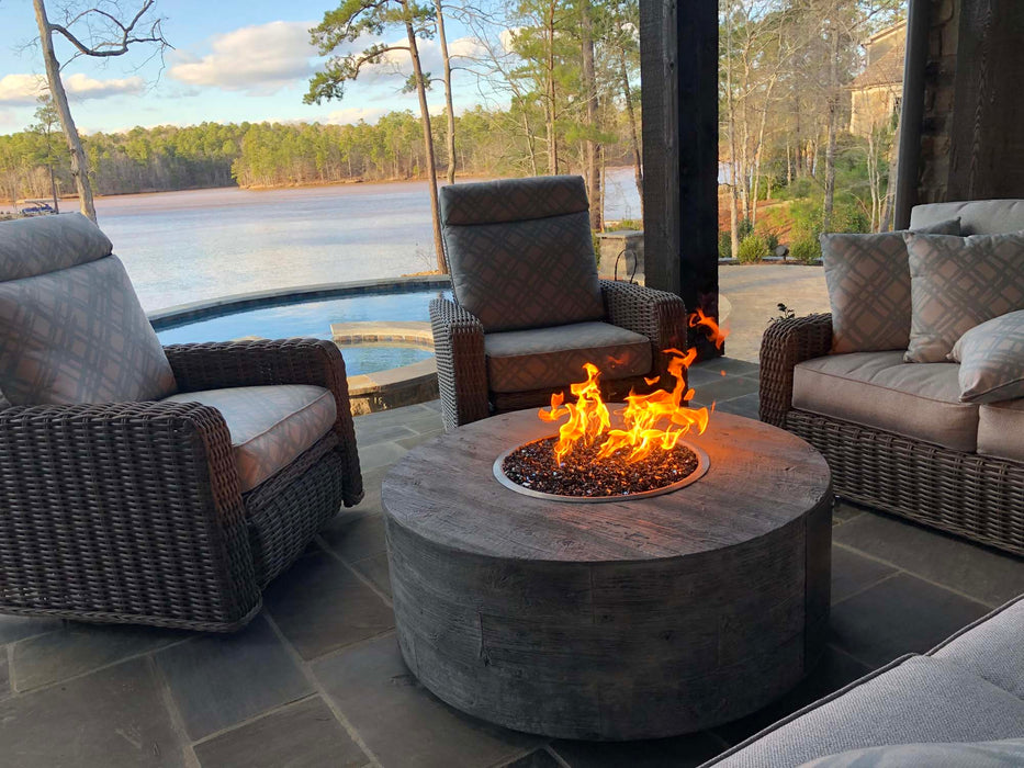 The Outdoor Plus Sequoia Wood Grain 60" 16" Tall Gas Fire Pit