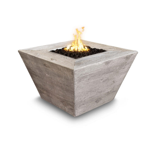 The Outdoor Plus Square Plymouth Wood Grain 36" 24" Tall Gas Fire Pit
