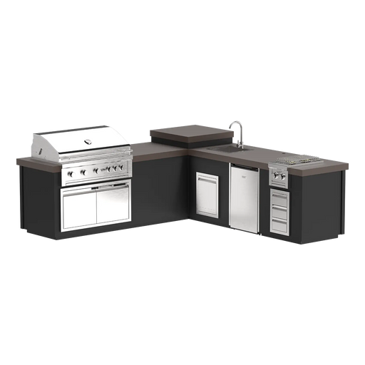 Videl 112" Maestro-L (B) Complete BBQ Island — Powder Coated
