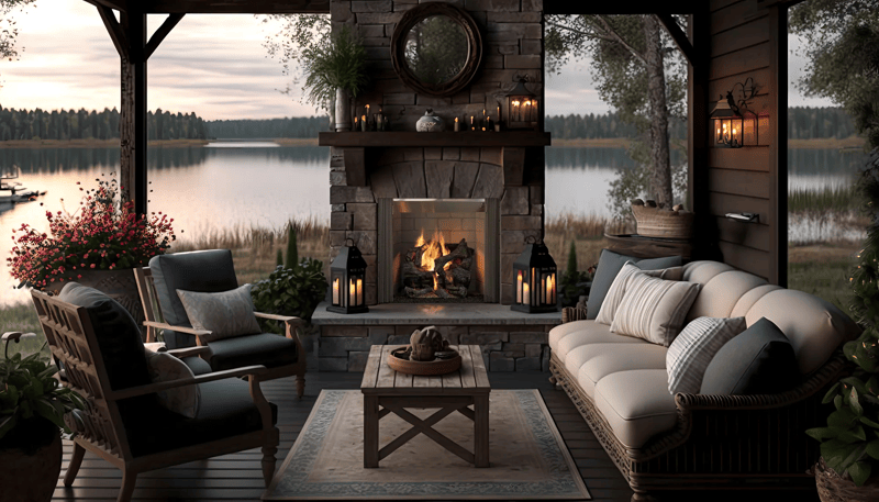 Majestic Castlewood 42 outdoor wood burning fireplace, Natural Gray Traditional