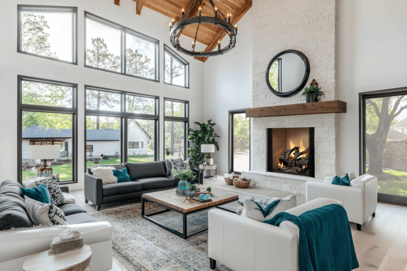 Majestic Ashland 42 wood burning fireplace, Antler Velvet Herringbone