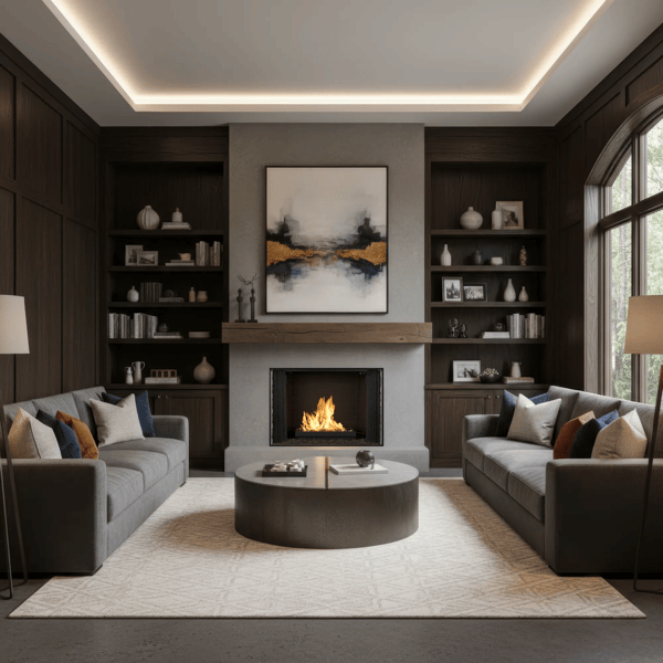 Majestic Biltmore wood burning fireplace installed room setting