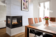 Majestic Pier 36 direct vent gas fireplace with black glass media