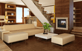 Majestic See-Through 36 direct vent gas fireplace with black glass interior panel