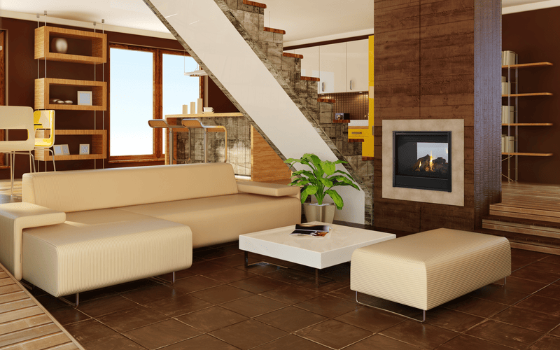 Majestic See-Through 36 direct vent gas fireplace with black glass interior panel