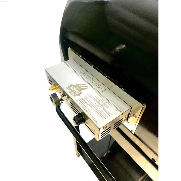 WPPO Black 25-Inch Traditional Dual-Fueled Pizza Oven With Gas Attachment