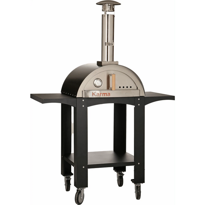 WPPO Karma 25-Inch Black Freestanding Wood Fired Outdoor Pizza Oven