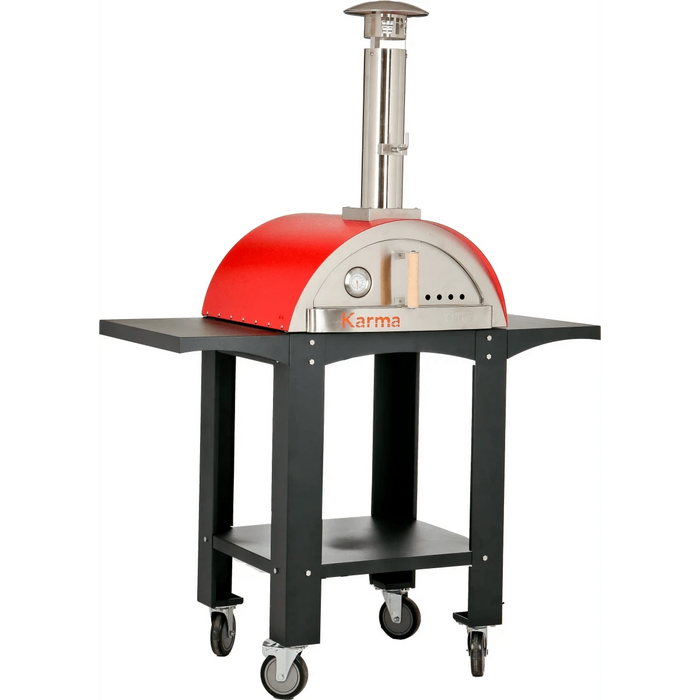 WPPO Karma 25-Inch Red Freestanding Wood Fired Outdoor Pizza Oven